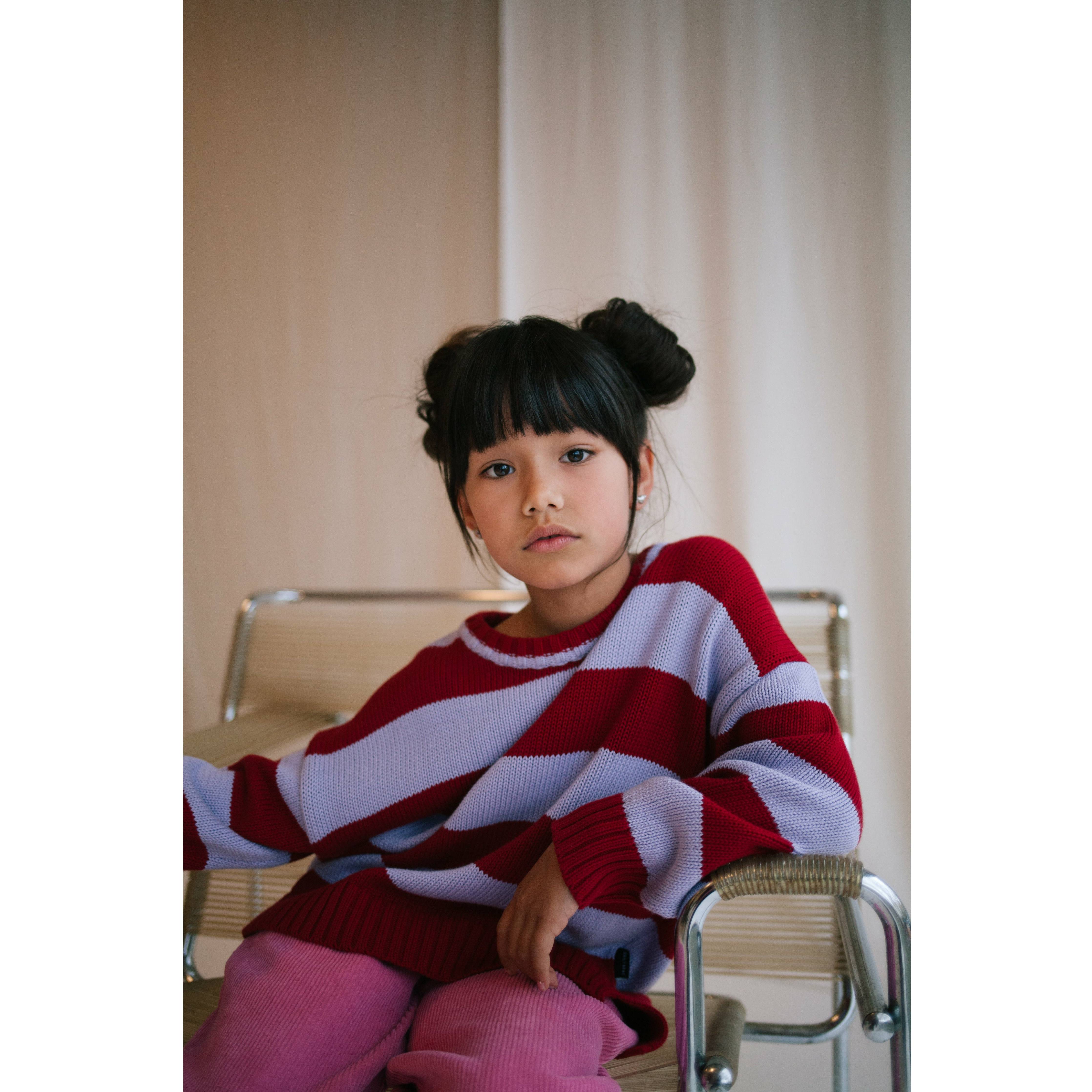 Trui - Charlie knitted striped soft lilac