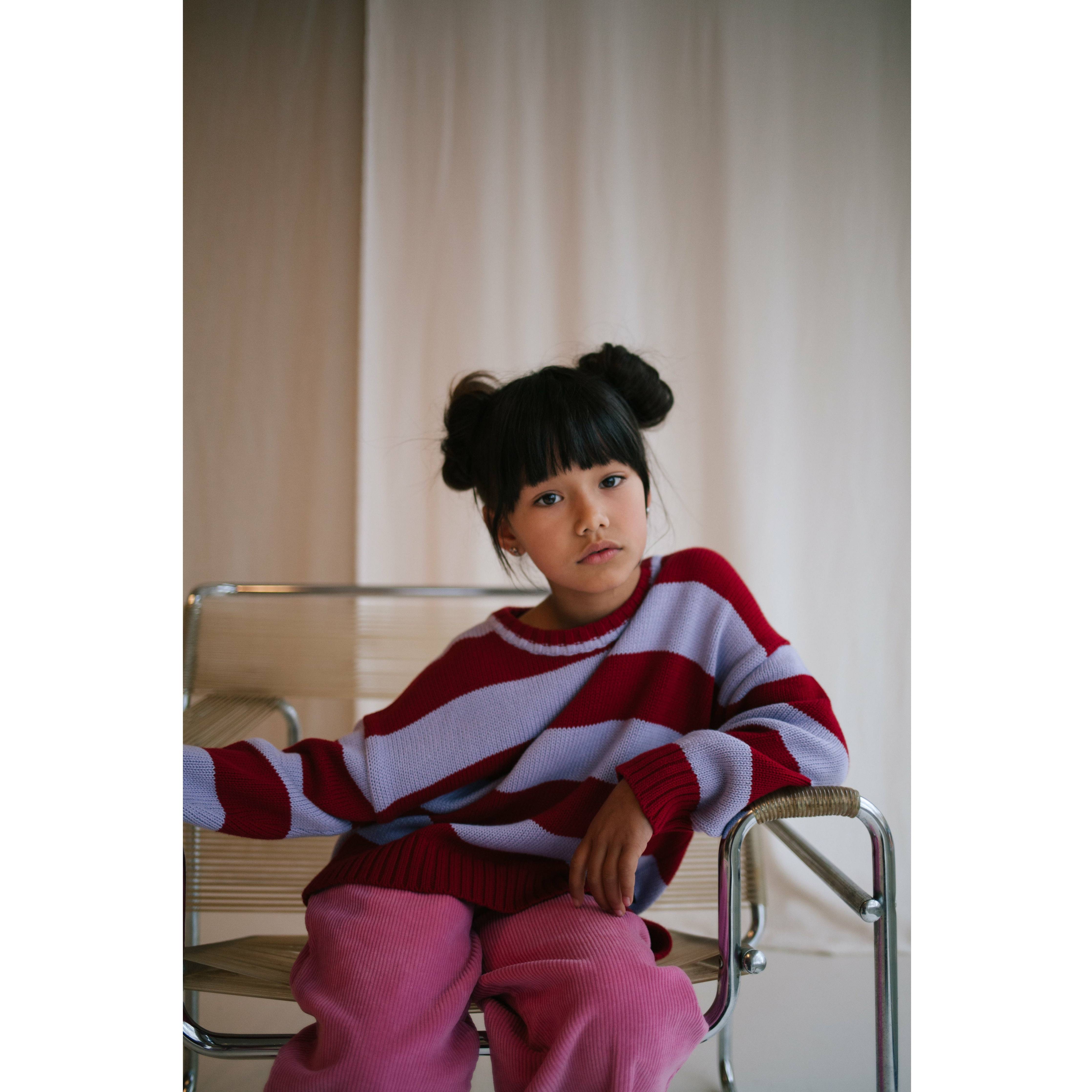 Trui - Charlie knitted striped soft lilac