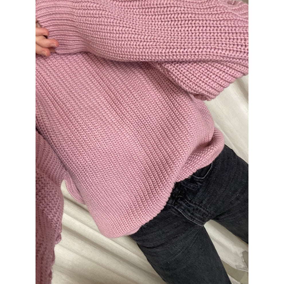 Women Chunky Sweater Rose